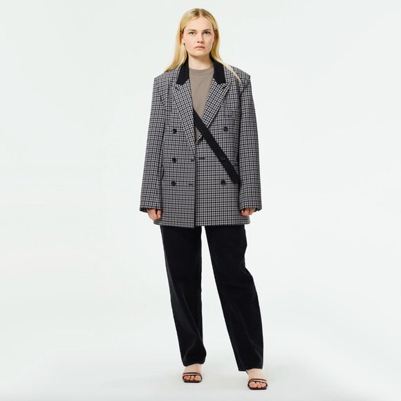 Tibi Double Faced Menswear Check Double Breasted Blazer, size 8 - Picture 1 of 13